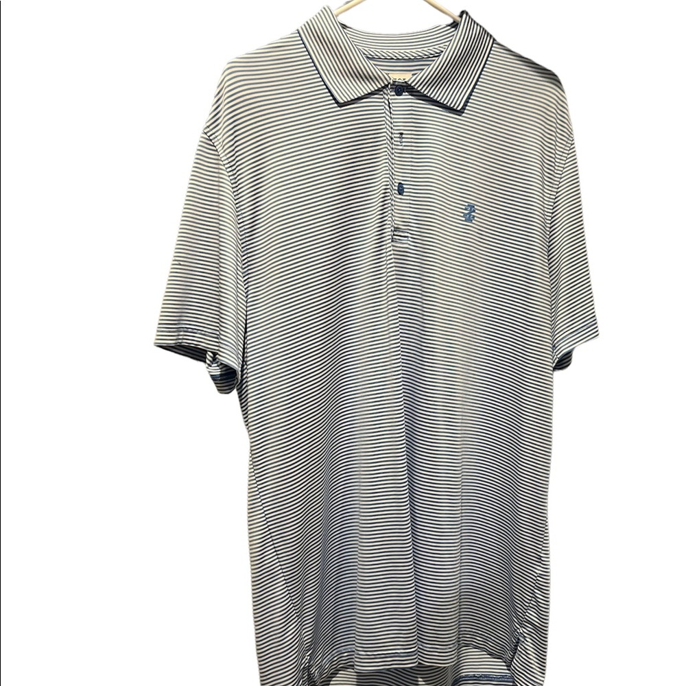 Izod Light Blue Striped Golf Polo